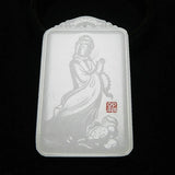 Natural Afghan Jade Guanyin Pendant Man Necklace