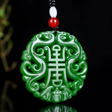 Natural Afghan Jade Hollow Dragon Pendant Necklace