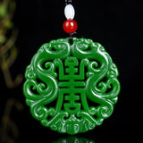 Natural Afghan Jade Hollow Dragon Pendant Necklace