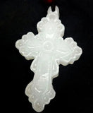 Afghan Jade Lace Cross Necklace Pendant