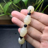 Natural Afghan Jade Carving Bead Bracelet Bangle Charm Jewellery