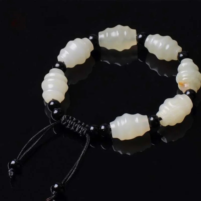 Natural Afghan Jade Carving Bead Bracelet Bangle Charm Jewellery