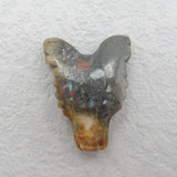 African Blood Stone Carved Wolf Head Pendant Bead 34x25mm