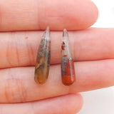 African Blood Stone Women Earrings Beads 22x5mm