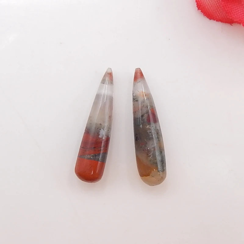 African Blood Stone Women Earrings Beads 22x5mm