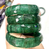 African Jade Stone Beads Bracelet Gemstone Bangle for Women Men Gift