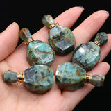 African Pine Stone Perfume Bottle Necklace Pendant Charms