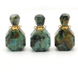 African Pine Stone Perfume Bottle Necklace Pendant Charms