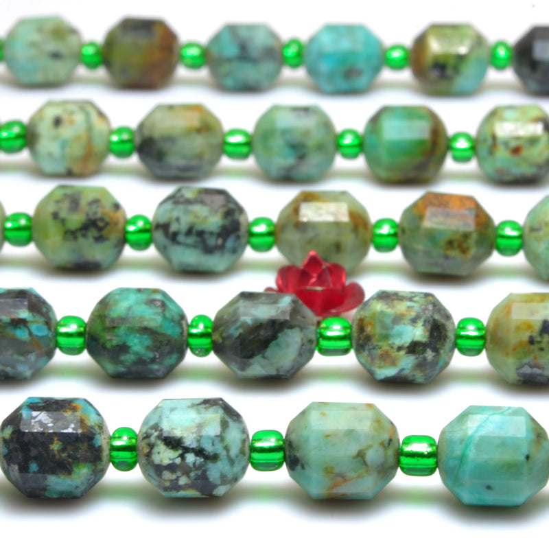 African Turquoise Faceted Double Terminated Point Loose Beads
