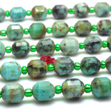African Turquoise Faceted Double Terminated Point Loose Beads