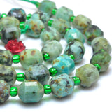 African Turquoise Faceted Double Terminated Point Loose Beads
