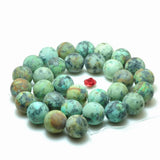African Turquoise Matte Round Beads Loose Gemstones for Jewelry Making