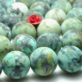 African Turquoise Matte Round Beads Loose Gemstones for Jewelry Making