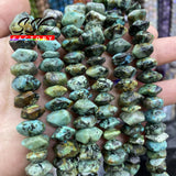 African Turquoise Beads Irregular Cut Loose Spacer Beads for Jewelry Making