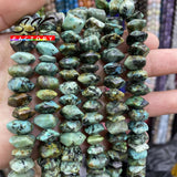 African Turquoise Beads Irregular Cut Loose Spacer Beads for Jewelry Making