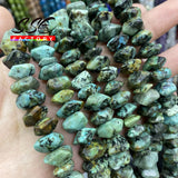 African Turquoise Beads Irregular Cut Loose Spacer Beads for Jewelry Making