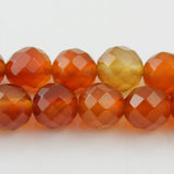64cut Faceted Carnelian Round Gemstone Loose Beads 4 8 10 12mm