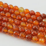 64cut Faceted Carnelian Round Gemstone Loose Beads 4 8 10 12mm