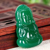 Natural Agate Baby Buddha Pendant Chinese Carved Charm Amulet