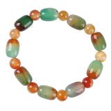 Natural Agate Barrel Beads Bracelet for Men and Women