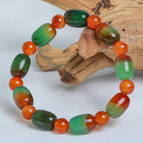 Natural Agate Barrel Beads Bracelet for Men and Women