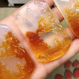 Natural Agate Jade Chalcedony Landscape Pendant, Fashionable Jade Pendant
