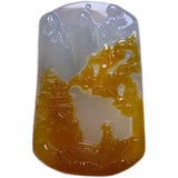 Natural Agate Jade Chalcedony Landscape Pendant, Fashionable Jade Pendant