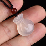 Natural Agate Blessing Bag Pendant Necklace Charm Jewellery Accessories