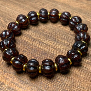 Weathered Old Agate Pumpkin Beads Bracelet - Healing Gemstone Fine Jewelry