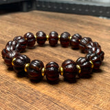 Weathered Old Agate Pumpkin Beads Bracelet - Healing Gemstone Fine Jewelry