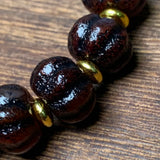 Weathered Old Agate Pumpkin Beads Bracelet - Healing Gemstone Fine Jewelry
