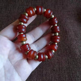 Natural Agate Bracelet Men Women Healing Gemstone Fine Jewelry Tibetan Buddhism