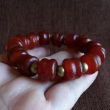 Natural Agate Bracelet Men Women Healing Gemstone Fine Jewelry Tibetan Buddhism