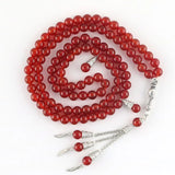 Red Agate Bead Bracelet Tesbih Islamic Fringe Necklace Women Gift