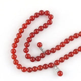 Red Agate Bead Bracelet Tesbih Islamic Fringe Necklace Women Gift