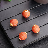 Agate Carved Beads S925 Plating DIY Bracelet Necklace Jewelry