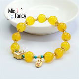 Natural Agate Chalcedony Lion Bracelet Men Women Jewelry Gift