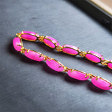 Natural Agate Chalcedony Charm Bracelet for Women