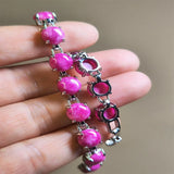 Agate Chalcedony Charm Bracelet