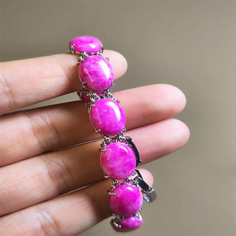 Agate Chalcedony Charm Bracelet for Women