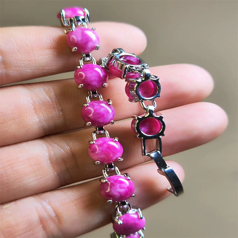 Agate Chalcedony Charm Bracelet