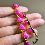 Natural Agate Chalcedony Charm Bracelet for Women