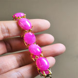 Natural Agate Chalcedony Charm Bracelet for Women