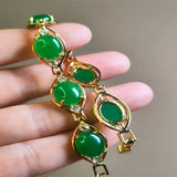 Agate Chalcedony Charm Bracelet for Women