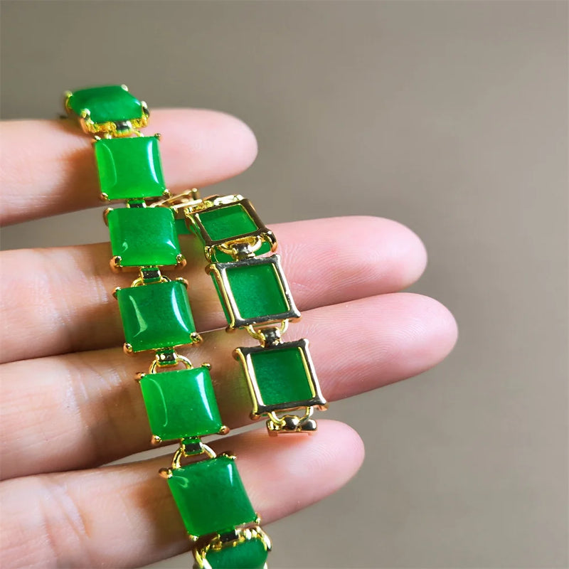Agate Chalcedony Charm Bracelet for Women