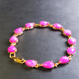 Natural Agate Chalcedony Charm Bracelet for Women