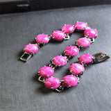 Agate Chalcedony Charm Bracelet