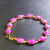 Natural Agate Chalcedony Charm Bracelet for Women