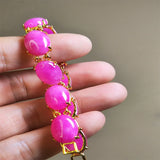Natural Agate Chalcedony Charm Bracelet for Women