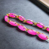 Natural Agate Chalcedony Charm Bracelet for Women